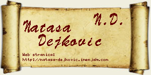 Nataša Dejković vizit kartica